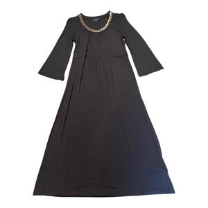 Boden NWT Sequin Embellished Neckline Jersey Dress Black 3/4 Sleeve Size 10 R